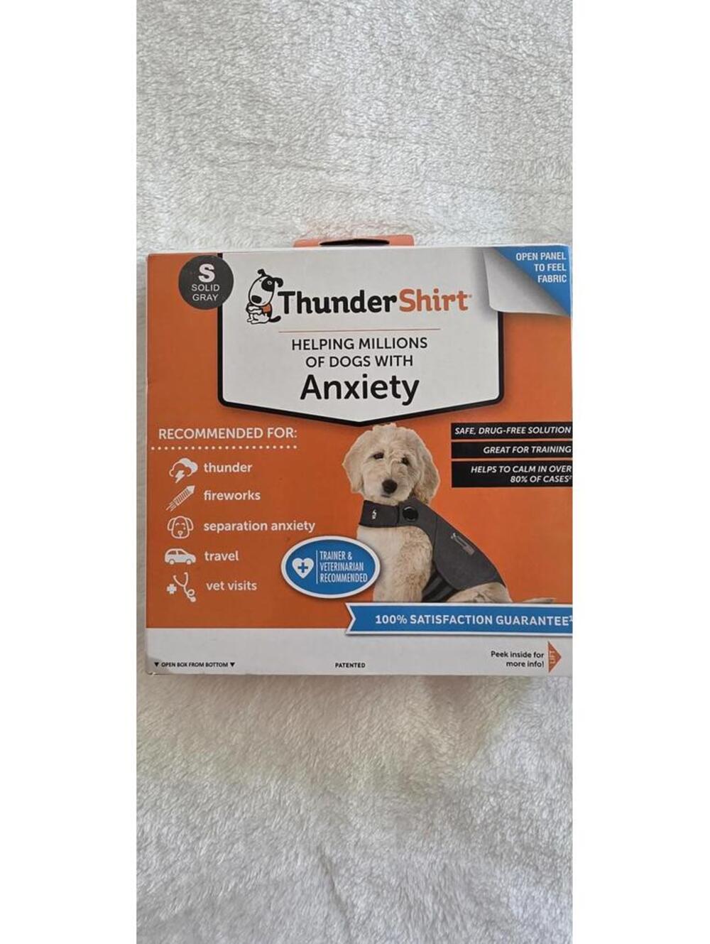 ThunderShirt Anxiety Relief Wrap for Dogs, Size Small, Solid Gray